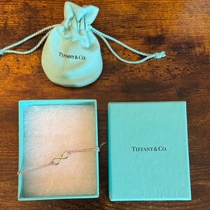 Authentic - Tiffany & Co. Silver Infinity Bracelet with Blue Box